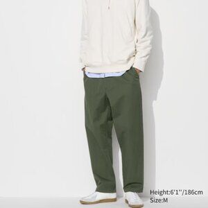 Uniqlo Cotton Relaxed Ankle Pants Olive